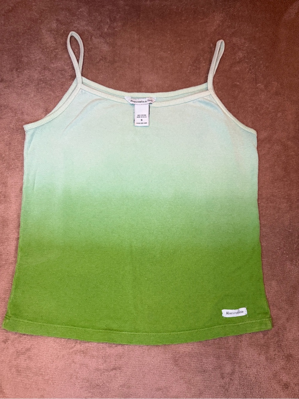 VTG Abercrombie & Fitch Ombre Green Cami Tank Top S - Picture 5 of 9